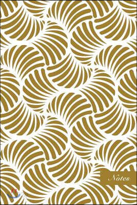 Notes: 6x9 Unruled Blank Notebook Golden Curve Seashell Shape Spiral Vortex Geometry Seamless Pattern Cover. Matte Softcover