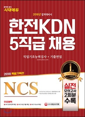 2018 NCS 한전KDN 5직급 채용 직업기초능력검사+기출면접