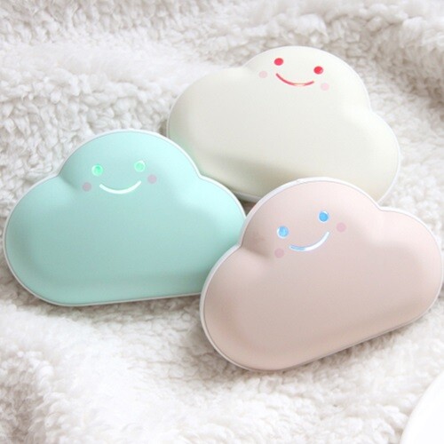 구름 USB 충전식 손난로 & 3600mAh 외장 보조 배터리