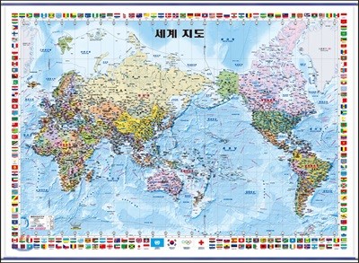 국기로 찾는 세계지도 (코팅 표구-걸이용)