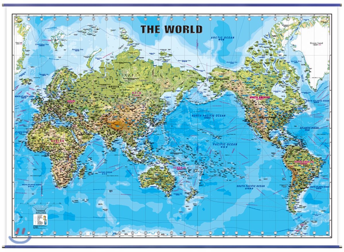 THE WORLD(세계지도)-영문지세 (코팅 표구-걸이용)