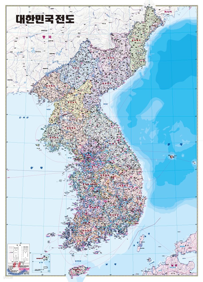 대한민국전도 (코팅 원지-부착용)