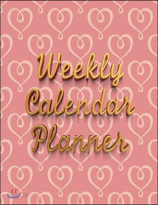 Weekly Calendar Planner - 70 Weeks - (8.5 X 11) - Red Heart Pattern ...