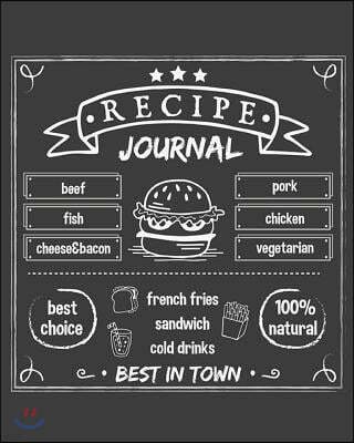 Recipe Journal: (Recipe Journal Vol. A29) Glossy Cover, (Size 8" x 10") Blank Cookbook To Write In, Paperback (Blank Cookbooks and Rec