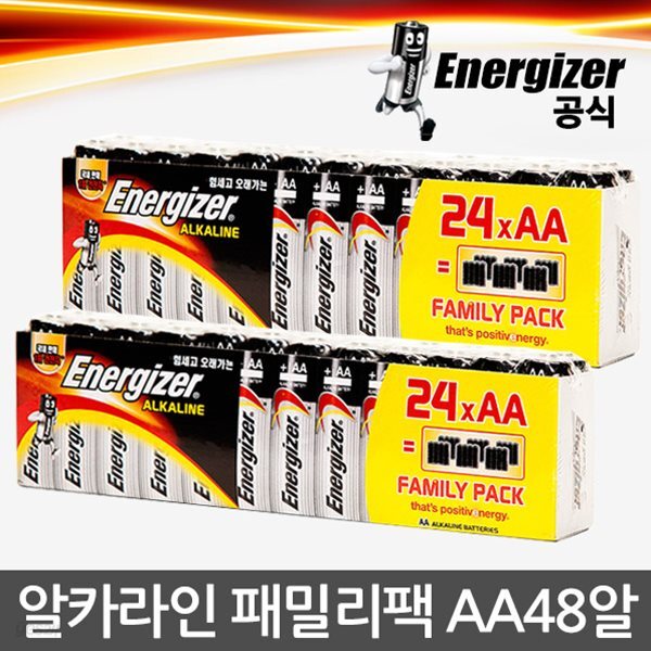 에너자이저 알카라인 건전지 패밀리팩 AA 24입X2