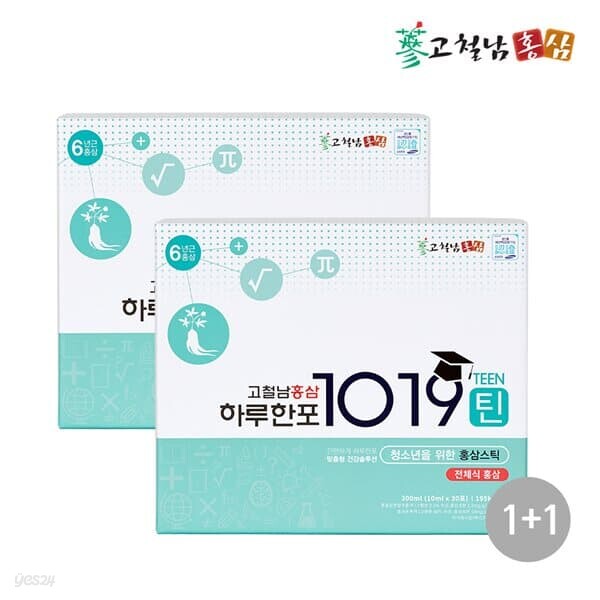 1+1 고철남홍삼 전체식 청소년홍삼스틱 1019틴 10ml x 30포