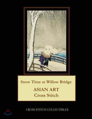 Snow Time at Willow Bridge: Asian Art Cross Stitch Pattern