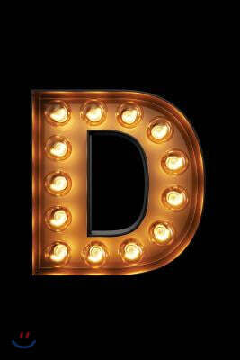 D: Glowing D Initial Notebook: Monogram Initial D Journal Personalized Notebook