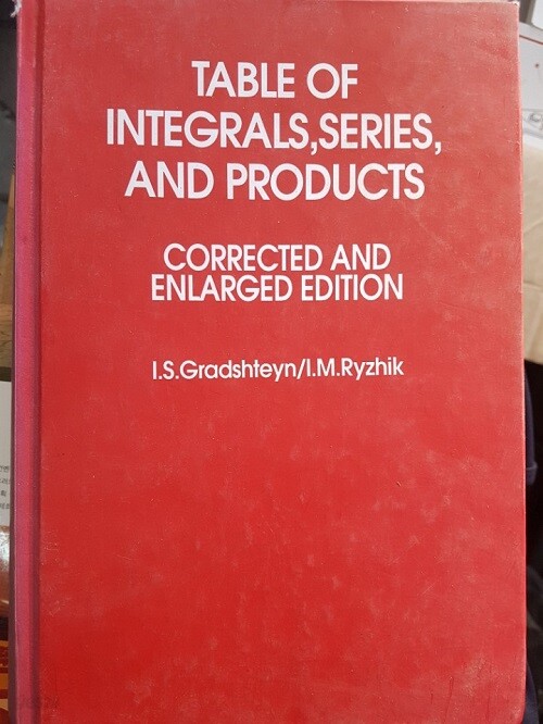 Table of integrals series and products yes24