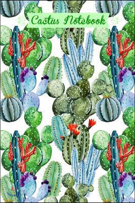 Cactus Notebook: Cactus Journal,120 Blank Lined Page, 6x9 Inches, Watercolor Cactus Flower Design