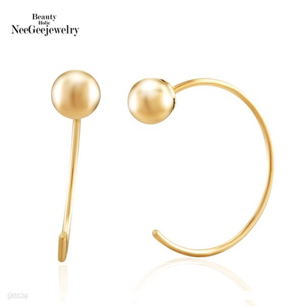 [NeeGee] 14K GOLD 심플 볼 반달링