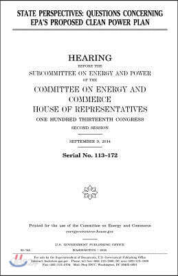 State Perspectives: Questions Concerning Epa's Proposed Clean Power Plan
