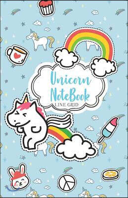 Unicorn Notebook: Grid Line Notebook, Journal, Graph Book, Geometry Drawing Book, Workbook, 100 Pages, 5.5" X 8.5" (Blank Notebook Journ