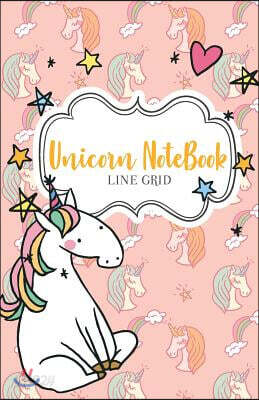 Unicorn Notebook: Grid Line Notebook, Journal, Graph Book, Geometry Drawing Book, Workbook, 100 Pages, 5.5" X 8.5" (Blank Notebook Journ