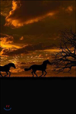 Wild Horses Running Free Across the Landscape at Dusk