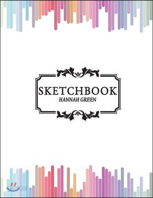 Sketchbook: Vertical Stripes on White Background: 110 Pages of 8.5 X 11 Blank Paper for Drawing, Doodling or Sketching (Sketchbook