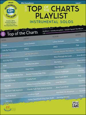 Easy Top of the Charts Playlist Instrumental Solos: Alto Sax, Book & CD