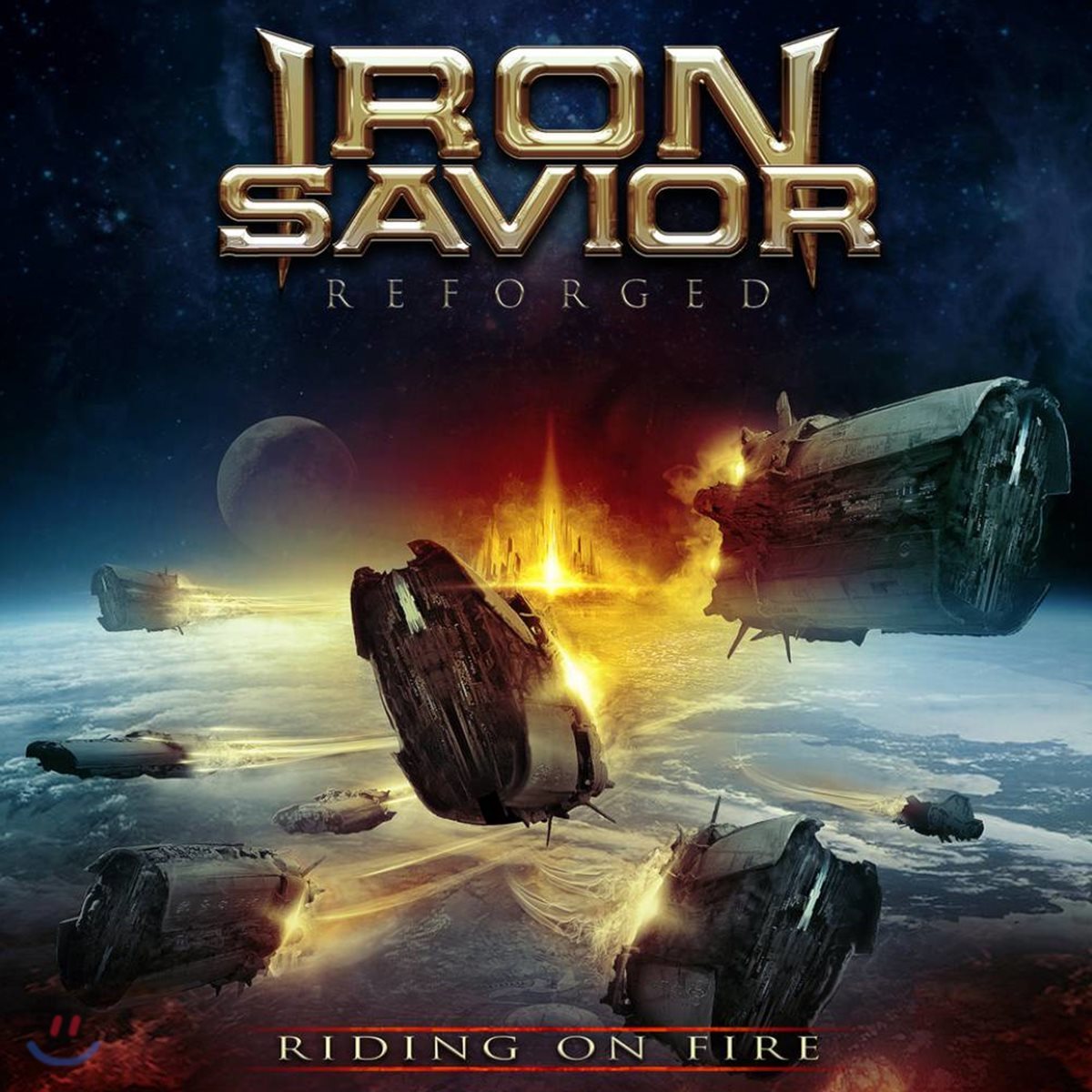 Iron Savior (아이언 세이비어) - Reforged - Riding On Fire [투명 블루 컬러 2LP]