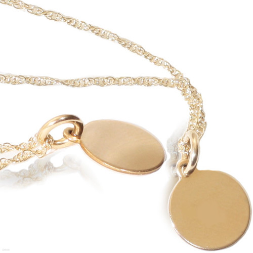 Tiny gold disc necklace