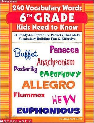 240 Vocabulary Words 6th Grade Kids Need to Know