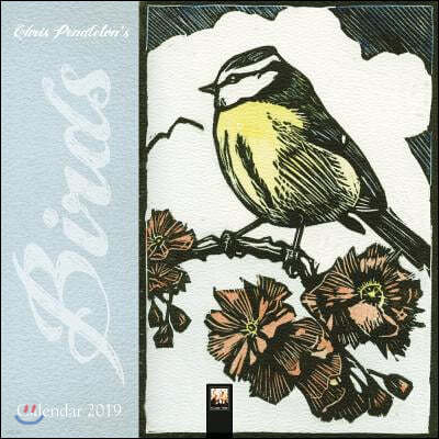 Chris Pendleton Birds Linocut mini wall calendar 2019 (Art C