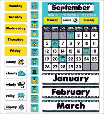Aqua Oasis Calendar Bulletin Board