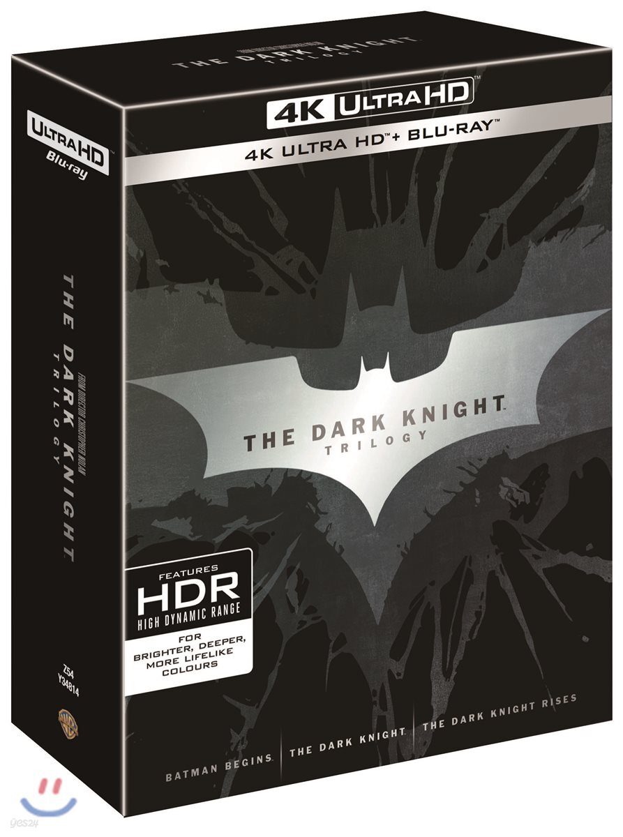 다크나이트 트릴로지 (9Disc 4K UHD 아웃박스 한정수량) : 블루레이 - YES24