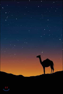 Dotted Journal 6 X 9: Twilight Sunset Desert Camel Stars Dot Grid Notebook 202 Pages