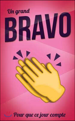 Bravo (Felicitations) - Rose - Carte Livre d'Or: Taille M (12,7x20cm)