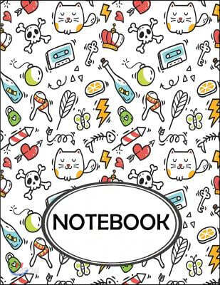 Notebook: Dot-Grid, Graph, Lined, Blank Paper: Cat Bolt Key: Notebook Journal, Notebook Marble, Notebook Paper, Diary, 8.5 X 11,
