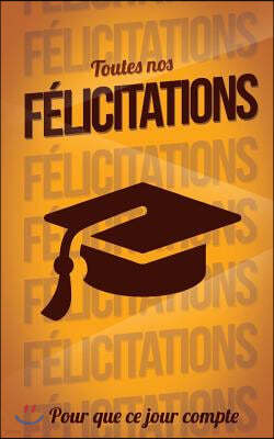 Felicitations (diplome) - Orange - Carte livre d'or: Taille M (12,7x20cm)