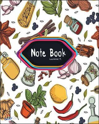 Notebook: Spices kitchen pattern: Notebook Journal Diary, 120 Lined pages, 8" x 10"