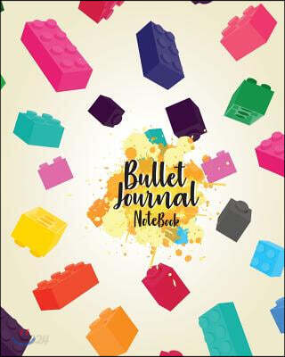 Bullet Journal Notebook: Block Toy & Brick Background Cover: Notebook Dot-Grid: Bullet Journal Notebook for Journaling, Doodling, Creative Writ