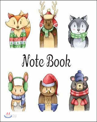 Notebook: Winter forest animal: Notebook Journal Diary, 120 Lined pages, 8" x 10"