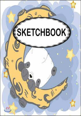 Sketchbook: Panda on the moon: 110 Pages of 7" x 10" Blank Paper for Drawing (Sketchbooks)