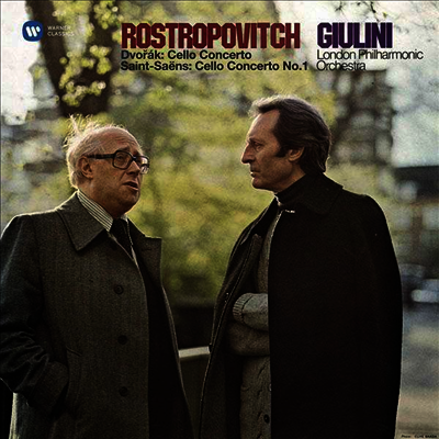 Mstislav Rostropovich,Carlo Maria Giulini — 드보르작 & 생상스: 첼로 협주곡 (Dvorak & Saint-Saens: Cello Concertos) - Mstislav Rostropovich 앨범 커버