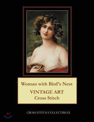 Woman with Bird's Nest: Vintage Art Cross Stitch Pattern