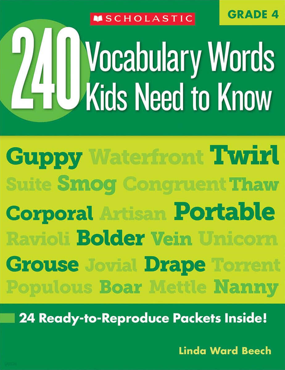 240 Vocabulary Words Kids Need to Know: Grade 4: 24 Ready-To-Reproduce Packets Inside!