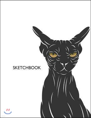 Sketchbook: Sphynx Cat on White Cover (8.5 X 11) Inches 110 Pages, Blank Unlined Paper for Sketching, Drawing, Whiting, Journaling