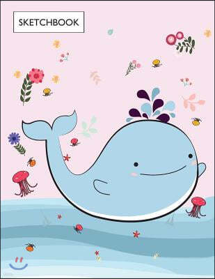 Sketchbook: Whale in the Under Sea Cover (8.5 X 11) Inches 110 Pages, Blank Unlined Paper for Sketching, Drawing, Whiting, Journal