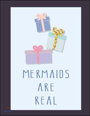 Mermaids are real: Mermaids are real on purple cover and Dot Graph Line Sketch pages, Extra large (8.5 x 11) inches, 110 pages, White pap