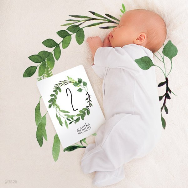 리나 마일스톤 성장카드 아기성장카드 신생아 성장카드 주수카드