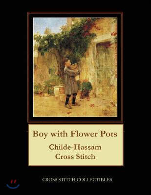 Boy with Flower Pots: Childe-Hassam Cross Stitch Pattern