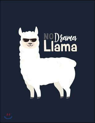 No drema llama: No drema llama on black cover and Dot Graph Line Sketch pages, Extra large (8.5 x 11) inches, 110 pages, White paper,