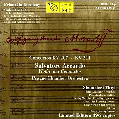 Salvatore Accardo Ʈ: ̿ø ְ 1 2 - ䷹ ī (Mozart: Violin Concertos K. 207, 211)