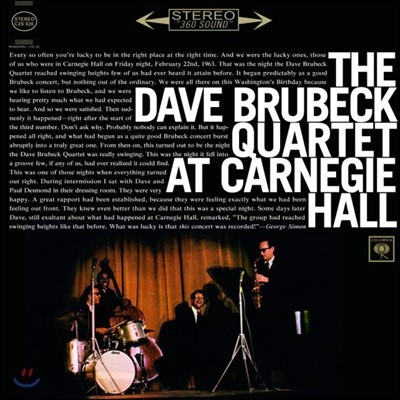 The Dave Brubeck Quartet — At Carnegie Hall 앨범 커버