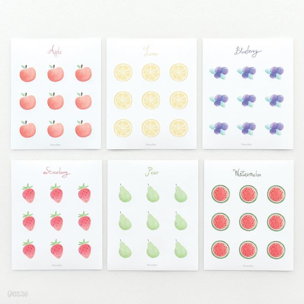 과일 원형 스티커