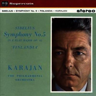 Herbert Von Karajan — 시벨리우스: 교향곡 5번, 핀란디아 (Sibelius: Symphony No.5, Finlandia - Herbert Von Karajan 앨범 커버