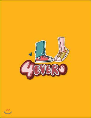 4ever: Forever on Dark Yellow Cover and Dot Graph Line Sketch Pages, Extra Large (8.5 X 11) Inches, 110 Pages, White Paper, S