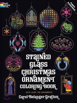 Stained Glass Christmas Ornament Coloring Book